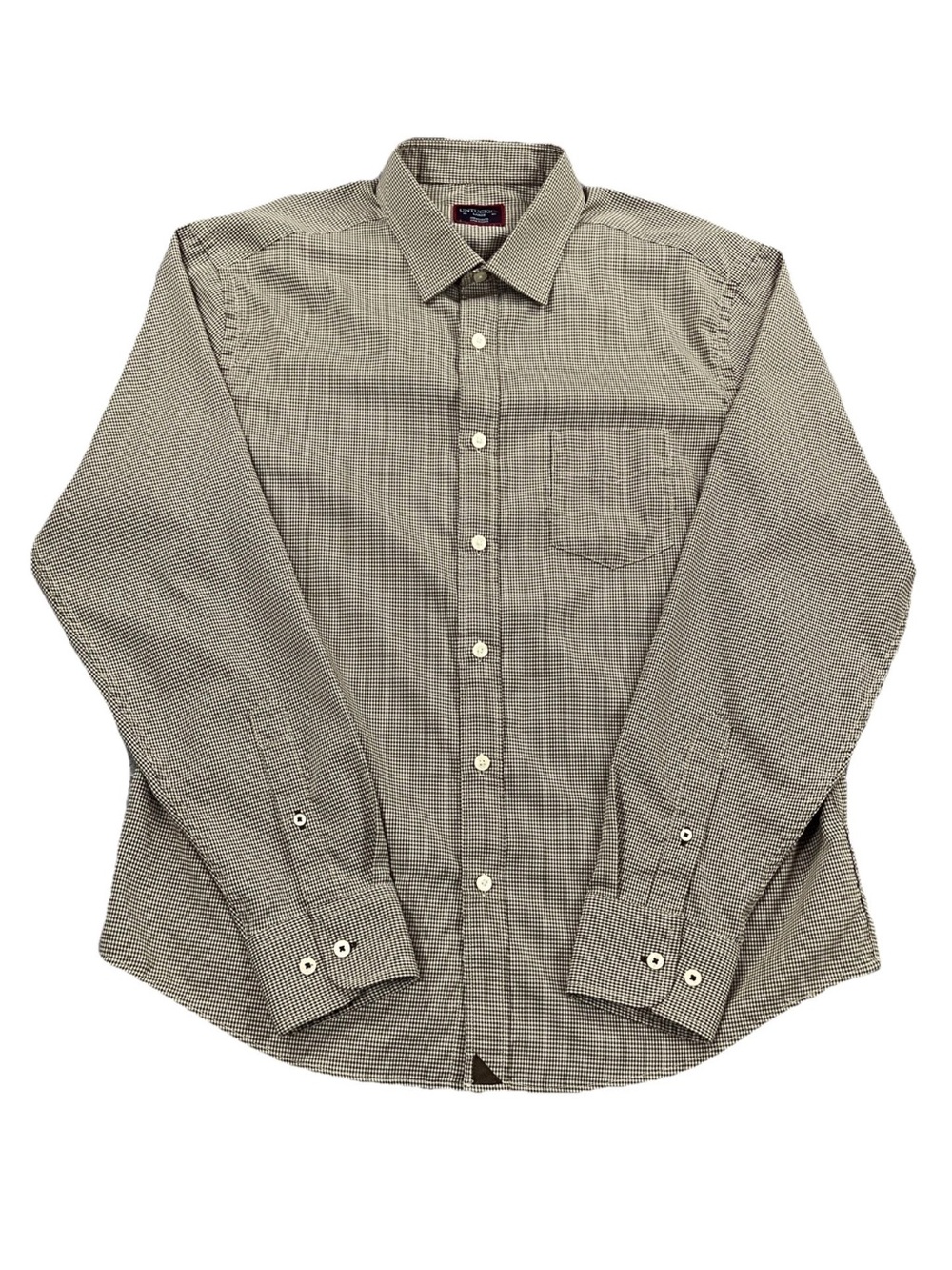 UNTUCKit Ripasso Brown Micro Check Long Sleeve Shirt Button Up Large 41013